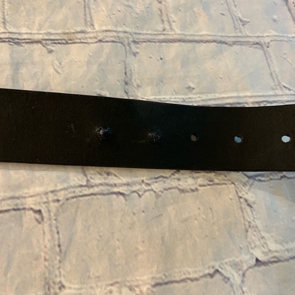 EMBELLISHED RHINESTONE COLORFUL BUCKLE OB BLACK LEATHER BELT WOMENS SIZE LARGE - Picture 6 of 10